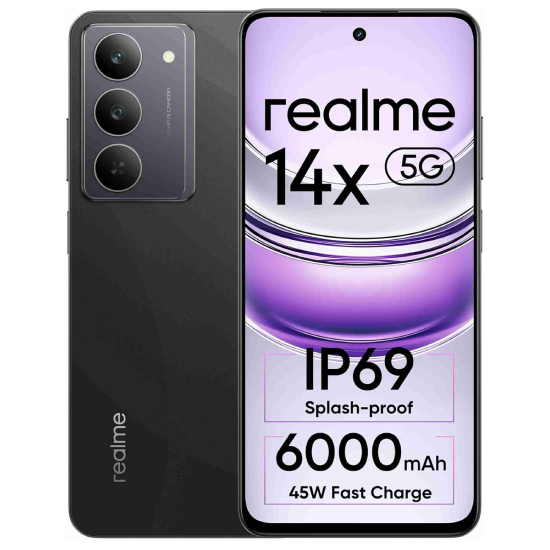 realme 14x 5G (Crystal Black, 6GB RAM, 128GB Storage)